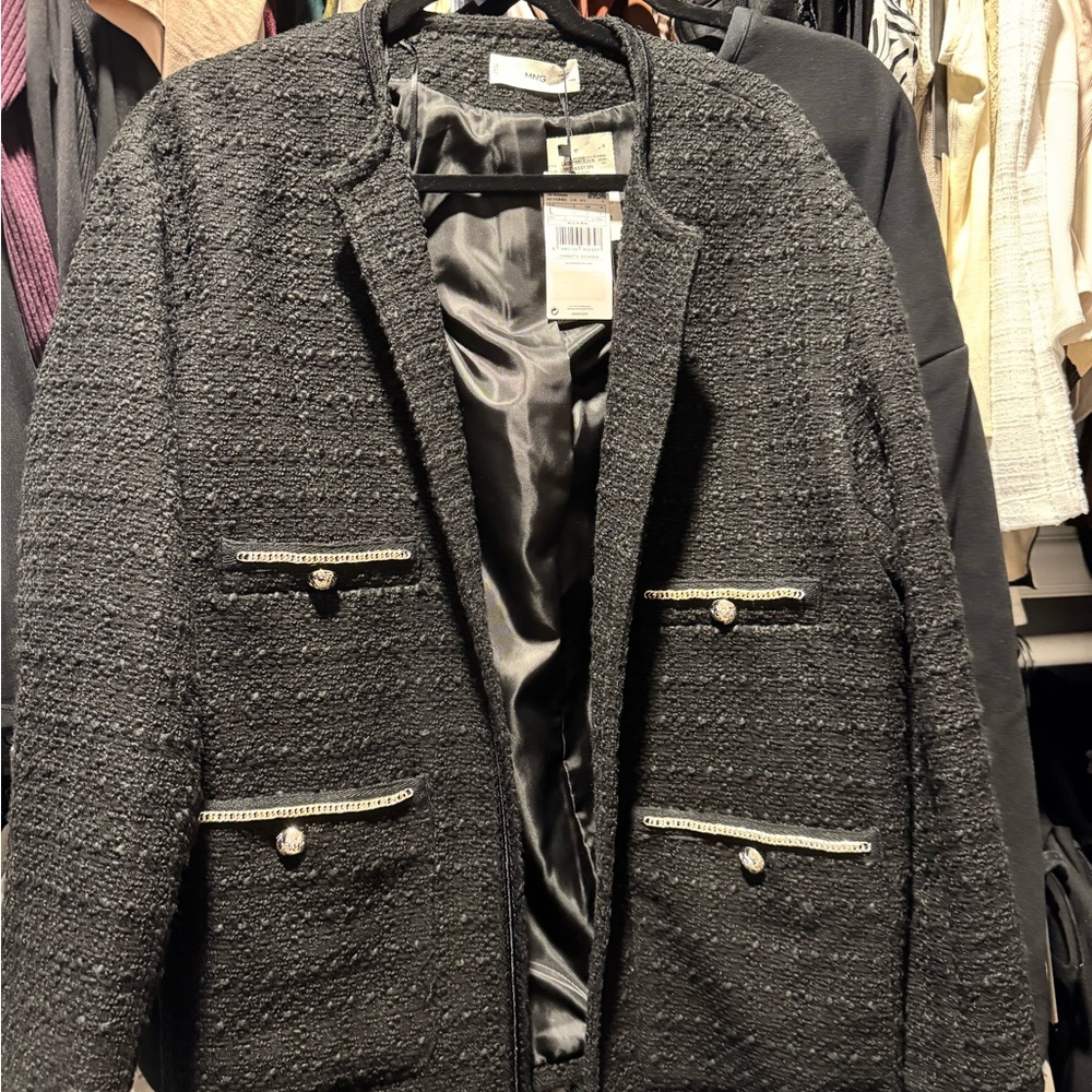 Mango Black Tweed Jacket
